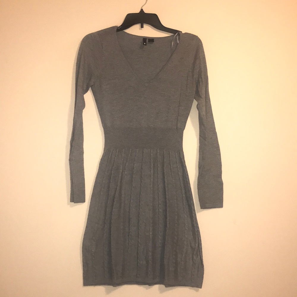 Grey long sleeve sweater dress
